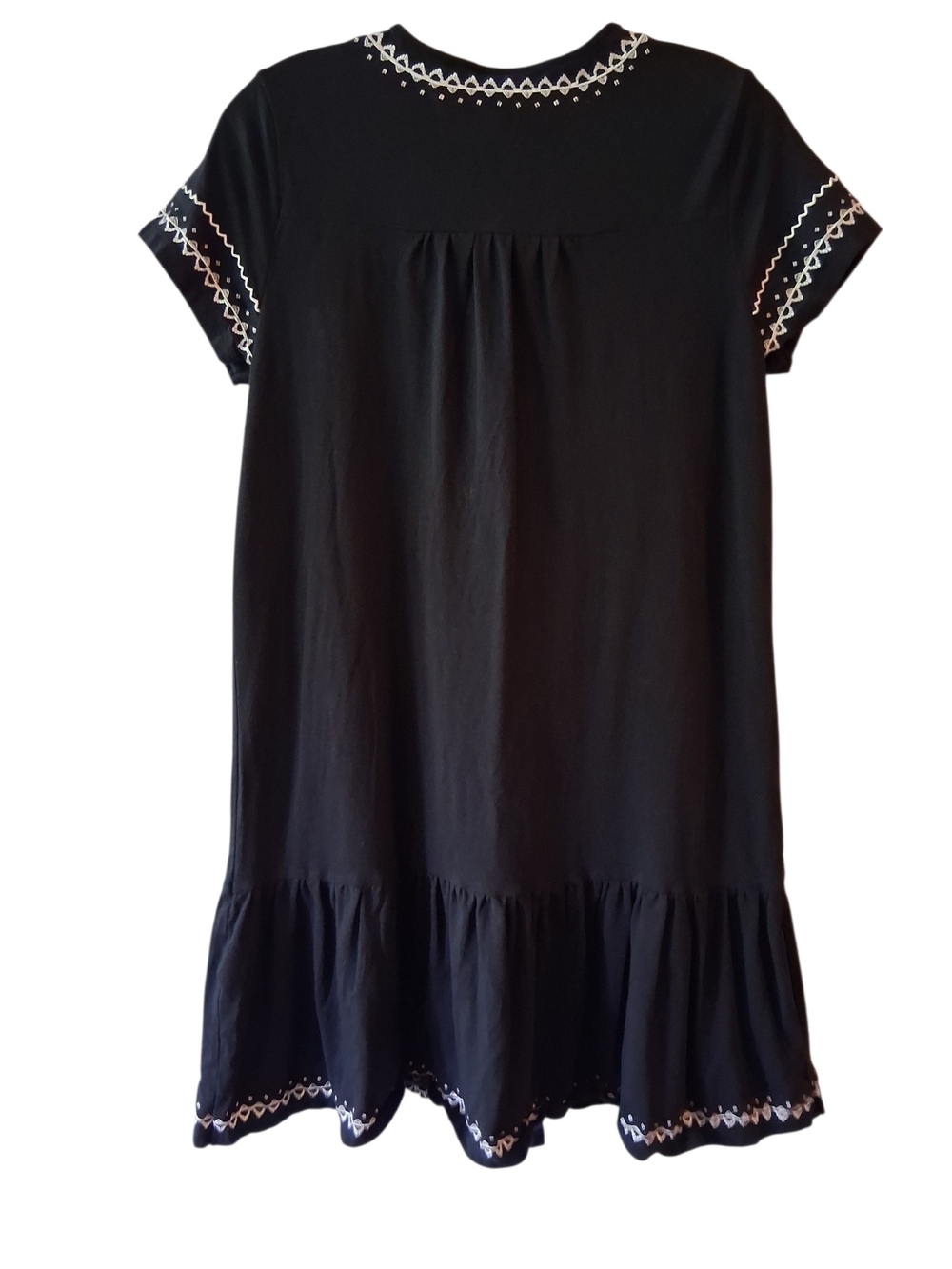 Style & Co. Black Embroidered Mini Dress Cottagecore Sundress - Picture 4 of 10